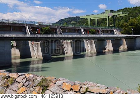 Austria Hydroelectricity Generation. Water Power Plant On River Drau (drava) In Paternion.