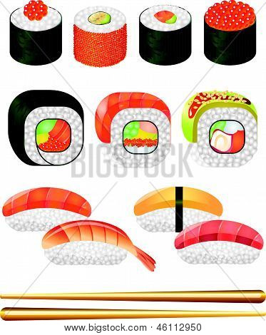 Sushi illusztráció készlet