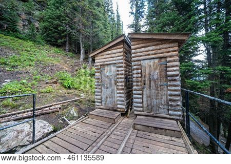 Rustic Pit Toliets At The Lake Anges Teahouse Hiking Area