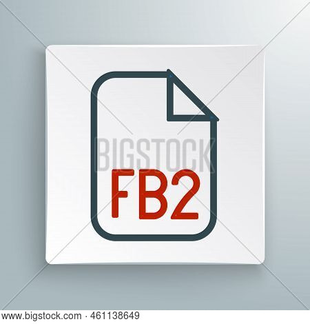 Line Fb2 File Icon Isolated On White Background. Colorful Outline Concept. Vector