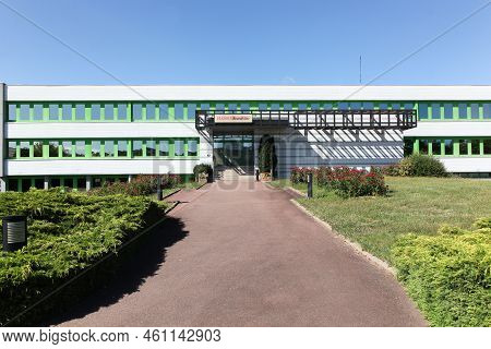 Autun, France - July 5, 2020: Hanesbrands Inc And Dim Office Building In Autun, France. Hanesbrands 