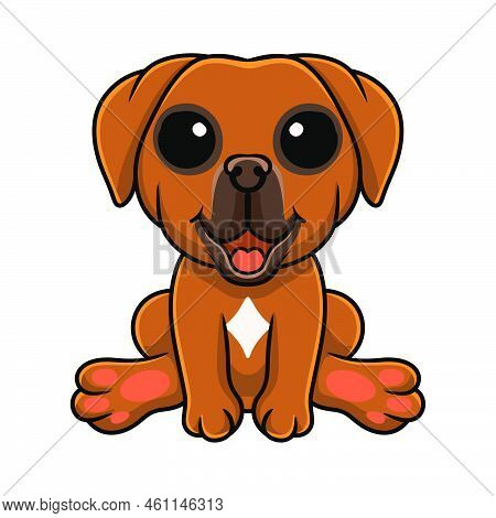 Vector Illustration Of Cute Tosa Inu Cartoon Sitting