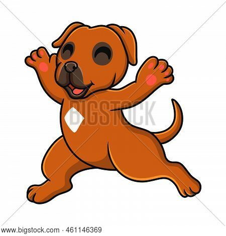 Vector Illustration Of Cute Tosa Inu Cartoon Running