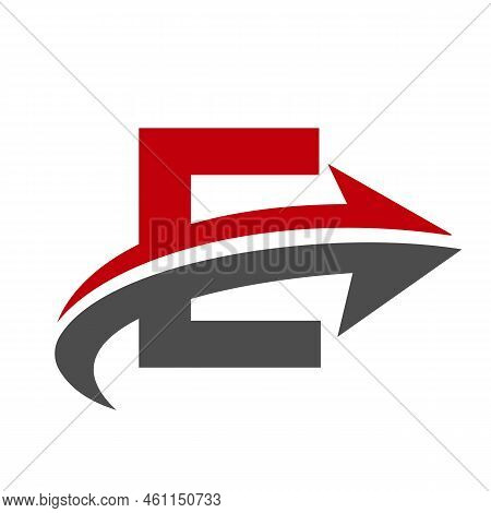 Letter E Financial Logo Concept With Growth Arrow Sign. Economic Development Logotype Symbol Vector 