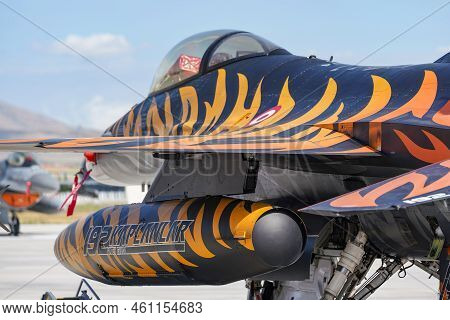 Konya, Turkiye - June 30, 2022: Turkish Air Force General Dynamics F-16cj Fighting Falcon (4r-115) D