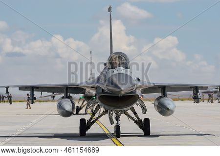Konya, Turkiye - June 30, 2022: Turkish Air Force General Dynamics F-16c Fighting Falcon (4r-71) Tax