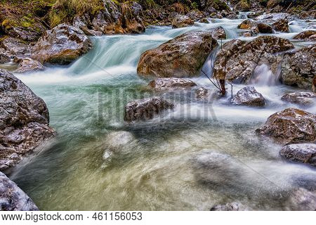 The Rapids. Ramsauer Ache, Bertechsgaden. In Germany.