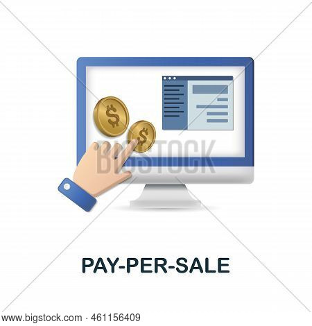 Pay-per-sale Icon. 3d Illustration From Affiliate Marketing Collection. Creative Pay-per-sale 3d Ico