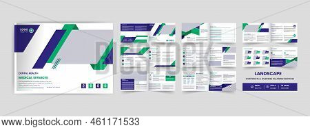 16 Page Landscape Medical Health Care Dental Business Brochure Design.