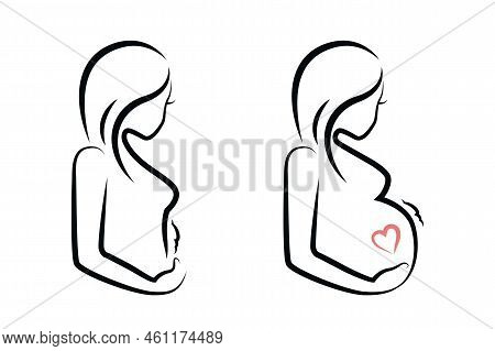 Pregnant And Not Pregnant Woman Baby Belly