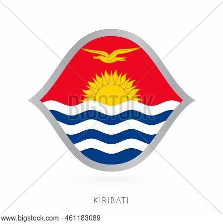Kiribati National Team Flag In Style For International Basketball Competitions. Vector Sign.