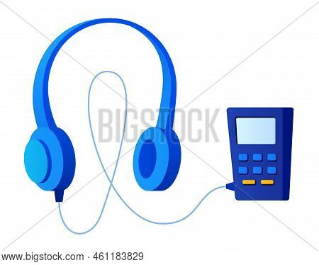 Audioguide And Headphones - Modern Flat Design Style Single Isolated Image