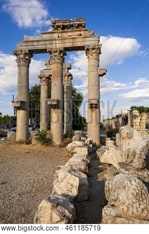Mersin, Turkey - August, 10, 2021: Uzundzhaburch Ancient City Ruins