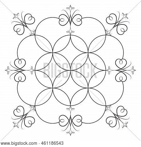 Black And White Mandala Design - Abstract Floral Background