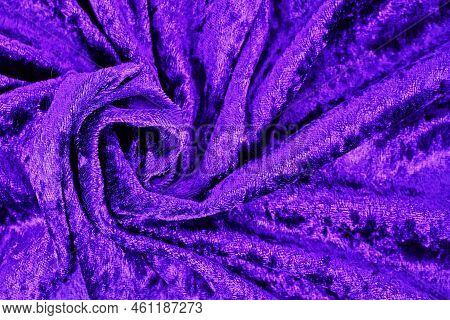 Purple Panne Velvet Textile Texture With Folds