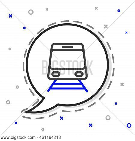 Line Train And Railway Icon Isolated On White Background. Public Transportation Symbol. Subway Train