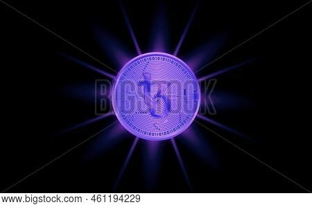 Tezos Virtual Currency Images. 3d Drawings. Coin Logo.
