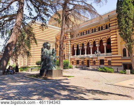 Tbilisi, Georgia - 07 23 2022: Opera And Ballet Theater Of Tbilisi Building With Zacharia Paliashvil