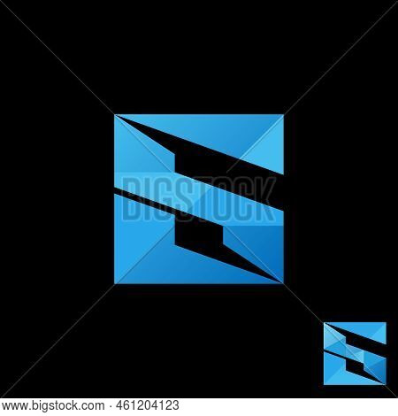 Simple And Unique Letter Or Word S Font On Square Rectangular Image Graphic Icon Logo Design Abstrac