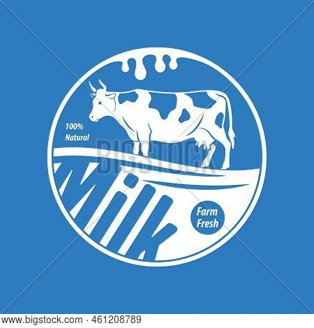 Natural Milk Logo Design Isolated On White