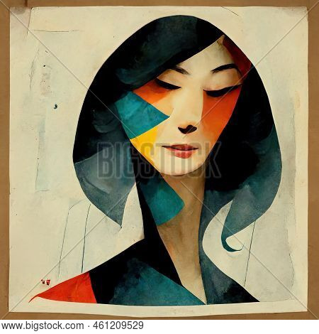 Abstract Illustration Of A Stylised Woman Face