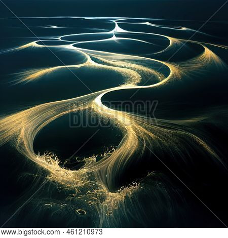 An Abstract Background Of Seawater Flow Under Light Exposure