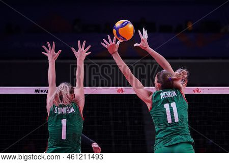 Ankara, Turkiye - June 03, 2022: Dimitrova Gergana And Vuchkova Hristina Hristova In Action During S