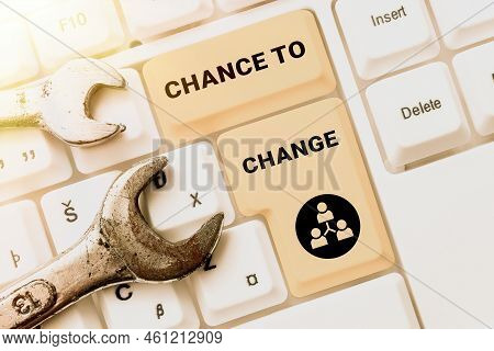 Text Caption Presenting Chance To Changethe Opportunity For Transformation New Business Ideas. Busin