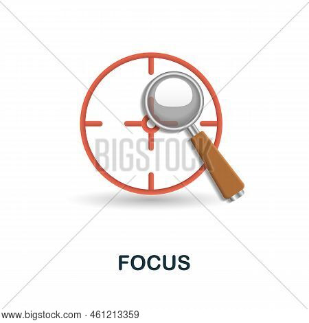 Focus Icon. 3d Illustration From Brain Procces Collection. Creative Focus 3d Icon For Web Design, Te