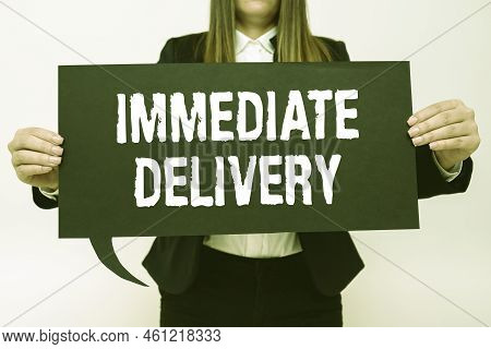 Conceptual Caption Immediate Deliverysend It Now Custom Procedure To Dispose Promptly. Business Over
