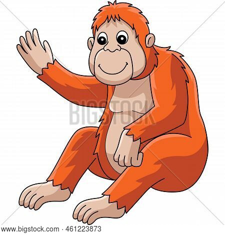 This Cartoon Clipart Shows An Orangutan Animal Illustration