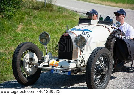 Lancia Lamba V Serie Casaro 1925 On An Old Racing Car In Rally Mille Miglia 2022 The Famous Italian