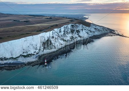 Beautiful Summer Sunrise Landscape Image Of Beachy Head Lighthouse In South Downs National Park In E