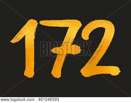 172 Number Logo Vector Illustration, 172 Years Anniversary Celebration Vector Template,  172th Birth