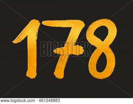 178 Number Logo Vector Illustration, 178 Years Anniversary Celebration Vector Template, 178th Birthd