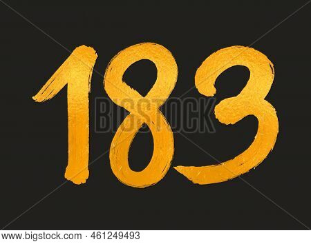 183 Number Logo Vector Illustration, 183 Years Anniversary Celebration Vector Template, 183th Birthd