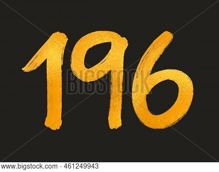 196 Number Logo Vector Illustration, 196 Years Anniversary Celebration Vector Template, 196th Birthd