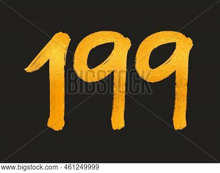 199 Number Logo Vector Illustration, 199 Years Anniversary Celebration Vector Template, 199th Birthd