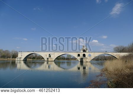 Pont Saint-benezet On The Rhone River In Avignon, France