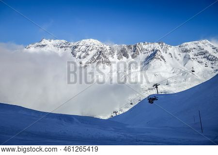 Ski Slopes Of Val Cenis In The Vanoise Park, France