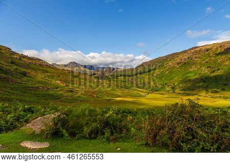 View Of The Wrynose Pass, Mountain Pass In The Lake District National Park In Cumbria, England Betwe