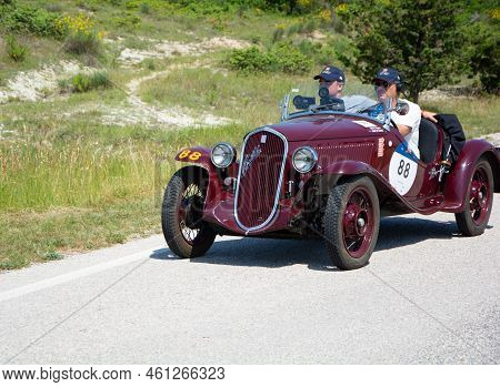 Fiat 508 S Balilla Coppa D Oro 1934 On An Old Racing Car In Rally Mille Miglia 2022 The Famous Itali