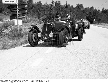 Delahaye 135 Cs 1936 On An Old Racing Car In Rally Mille Miglia 2022 The Famous Italian Historical R
