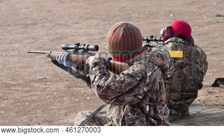 Young Boys Practicing Rifle Marksmanship At The Appleseed Project.