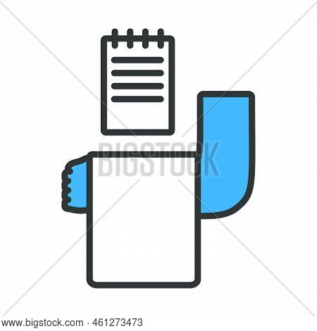 Waiter Take Oder Icon. Editable Bold Outline With Color Fill Design. Vector Illustration.
