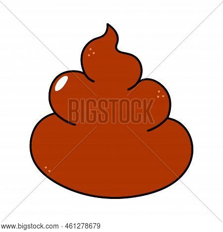 Cute Funny Poop Character. Vector Hand Drawn Traditional Cartoon Vintage, Retro, Kawaii Character Il