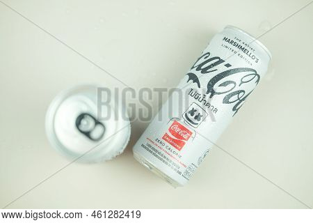 Samut Prakan, Thailand - September 10, 2022 : A New Cand Of Marshmello Limited Edition Coca-cola, St