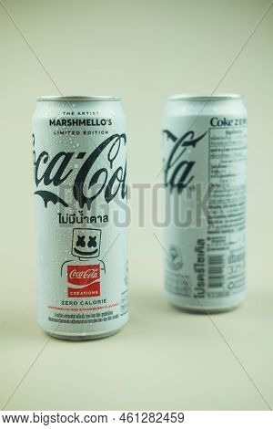 Samut Prakan, Thailand - September 10, 2022 : A New Cand Of Marshmello Limited Edition Coca-cola, St