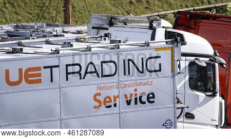Kolobrzeg, Poland - August 6, 2022: Truck Of Ue Trading Company Which Trades Food, Especially Fish P