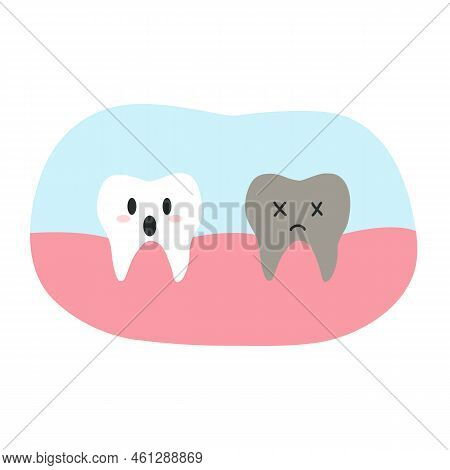Debris Tooth Animation Dead Decay Tooth Vector & Photo (Free Trial) | Bigstock